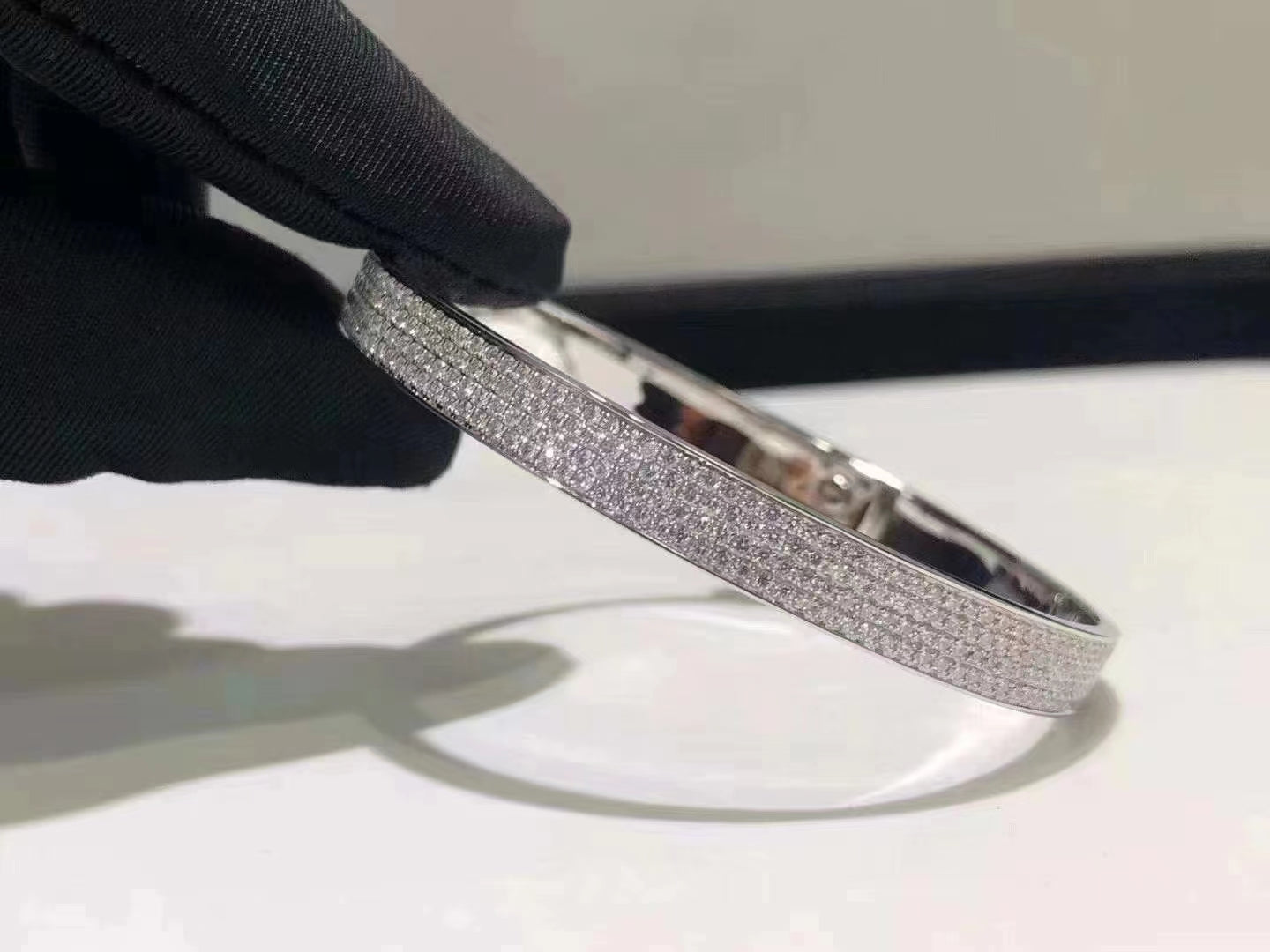 [CiCi]HM KELLY BRACELET IN SILVER AND FULL PAVE DIAMOND