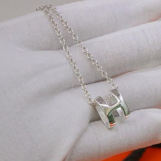 [CiCi]HM NECKLACE H LETTER OVAL SERIES