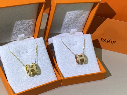 [CiCi]HM CLIC YELLOW ENAMEL GOLD NECKLACE