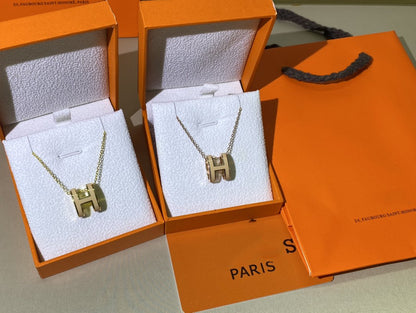 [CiCi]HM CLIC YELLOW ENAMEL GOLD NECKLACE