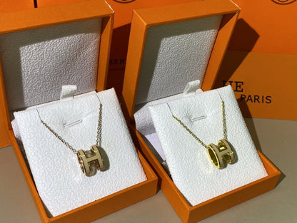 [CiCi]HM CLIC YELLOW ENAMEL GOLD NECKLACE