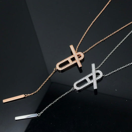 [CiCi]HM NECKLACE PLATINUM ROSE GOLD DIAMOND