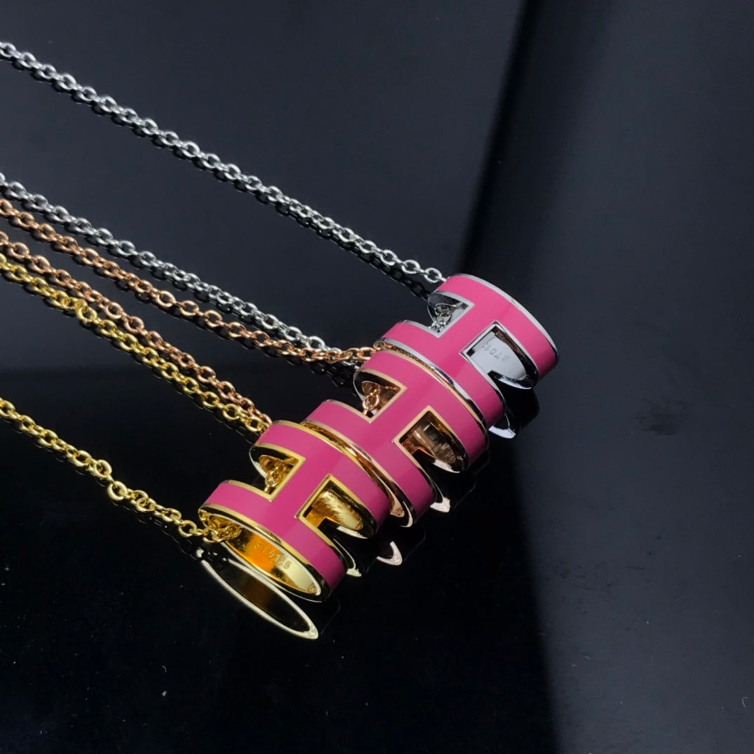 [CiCi]H NECKLACE PINK