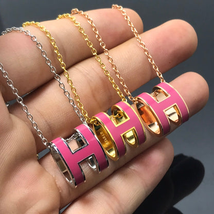 [CiCi]H NECKLACE PINK