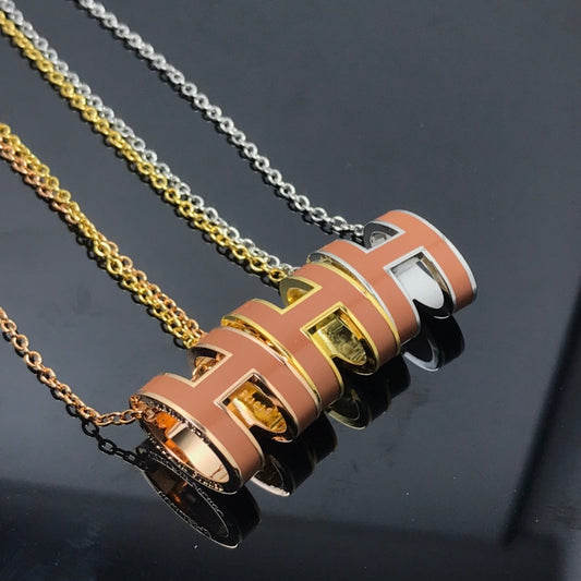 [CiCi]H NECKLACE BROWN
