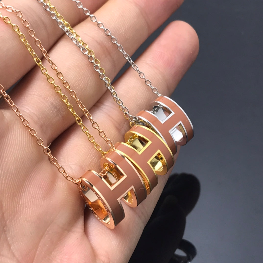 [CiCi]H NECKLACE BROWN
