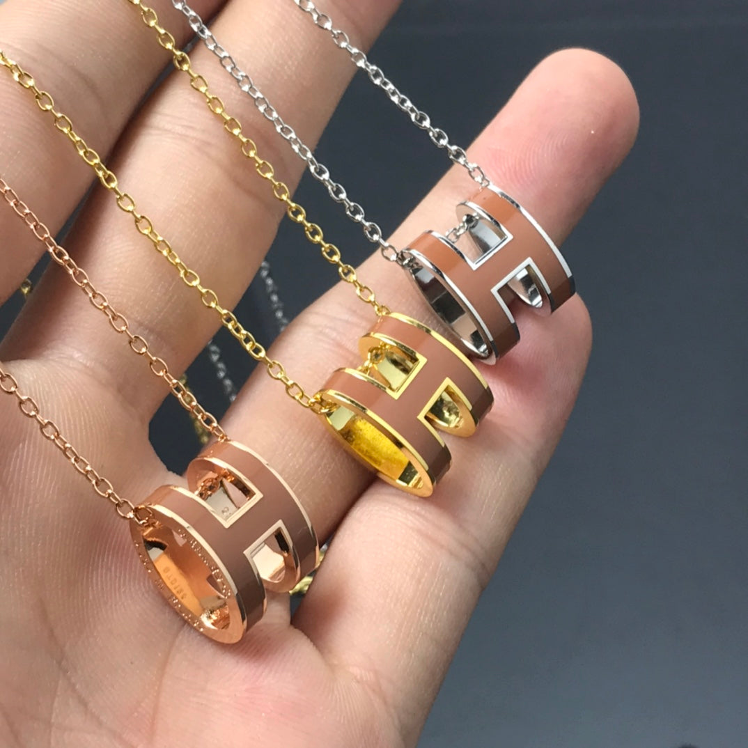 [CiCi]H NECKLACE BROWN
