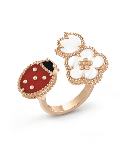 [CiCi]LUCKY 3 MOTIF ROSE GOLD RING