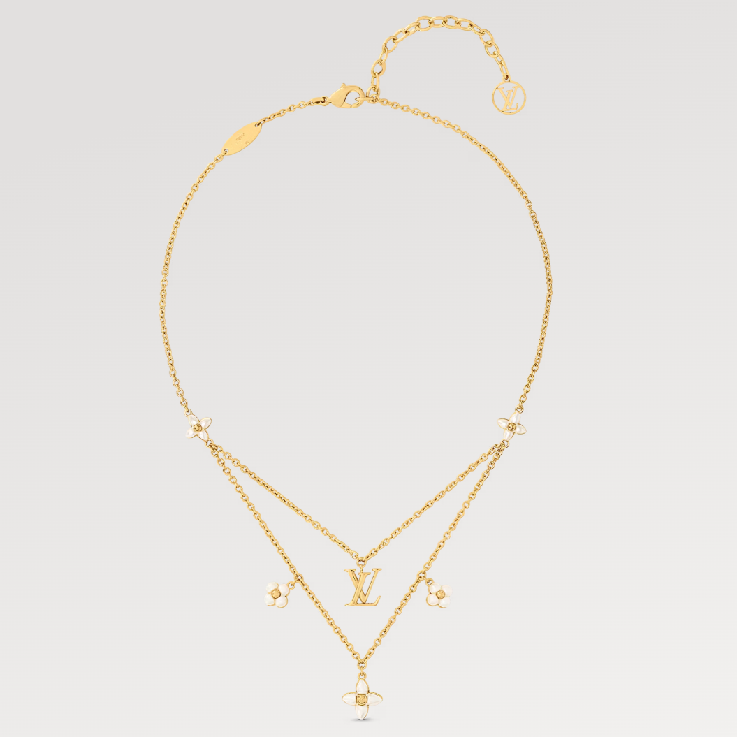 [CiCi]FLOWERGRAM GOLD MOP DOUBLE ROW NECKLACE
