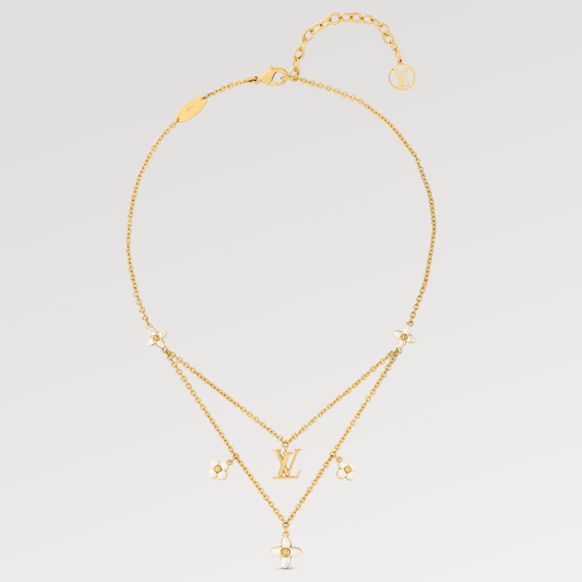 [CiCi]FLOWERGRAM GOLD MOP DOUBLE ROW NECKLACE