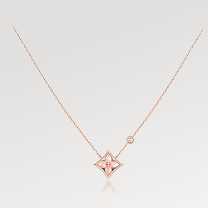 [CiCi]STAR PINK MOP 1 DIAMOND PINK GOLD NECKLACE