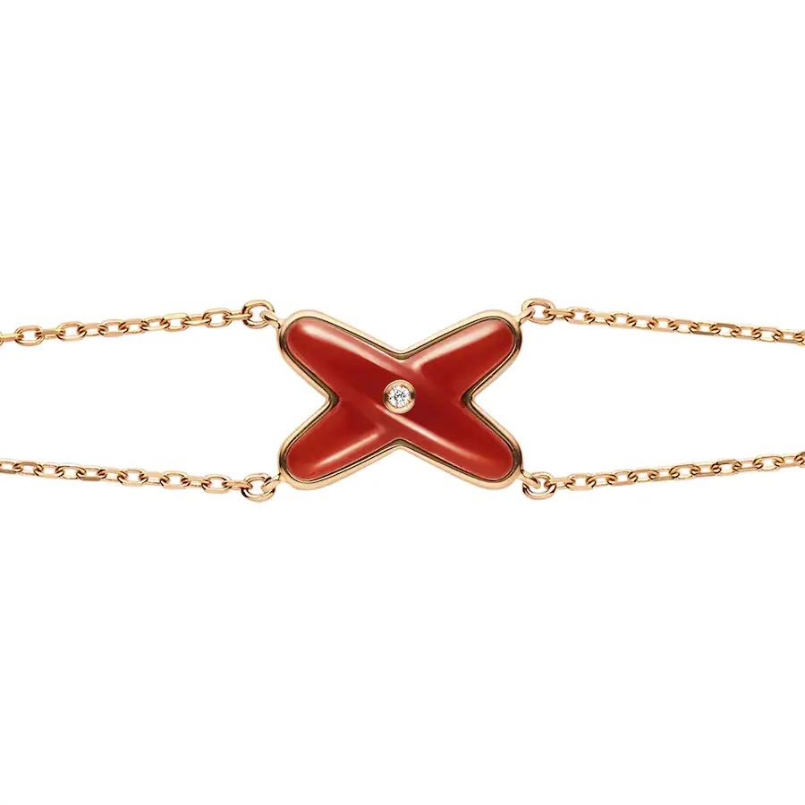 [CiCi]JEUX BRACELET CARNELIAN PINK GOLD 1 DIAMOND