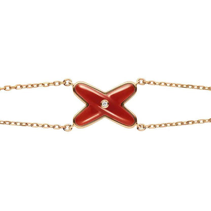 [CiCi]JEUX BRACELET CARNELIAN PINK GOLD 1 DIAMOND