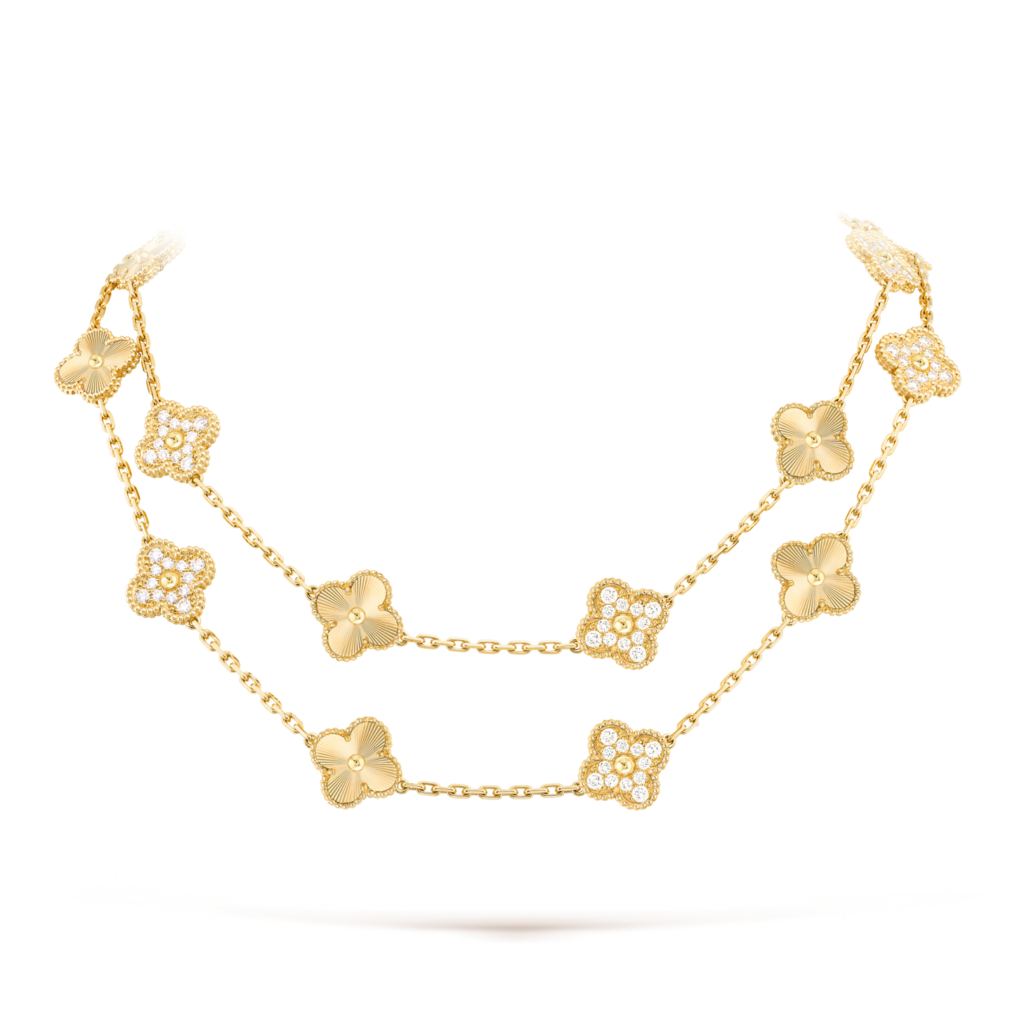 [CiCi]CLOVER 20 MOTIFS LASER DIAMOND HALSKETTE