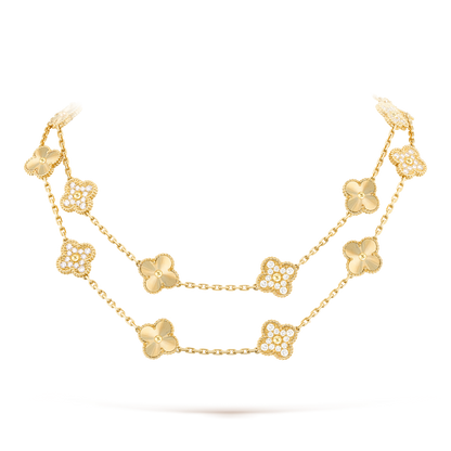 [CiCi]CLOVER 20 MOTIFS LASER DIAMOND HALSKETTE