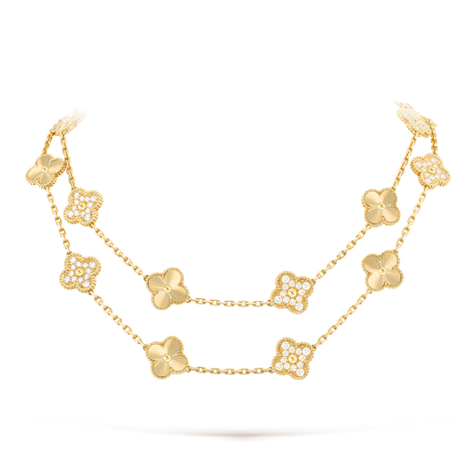 [CiCi]CLOVER 20 MOTIFS LASER DIAMOND NECKLACE