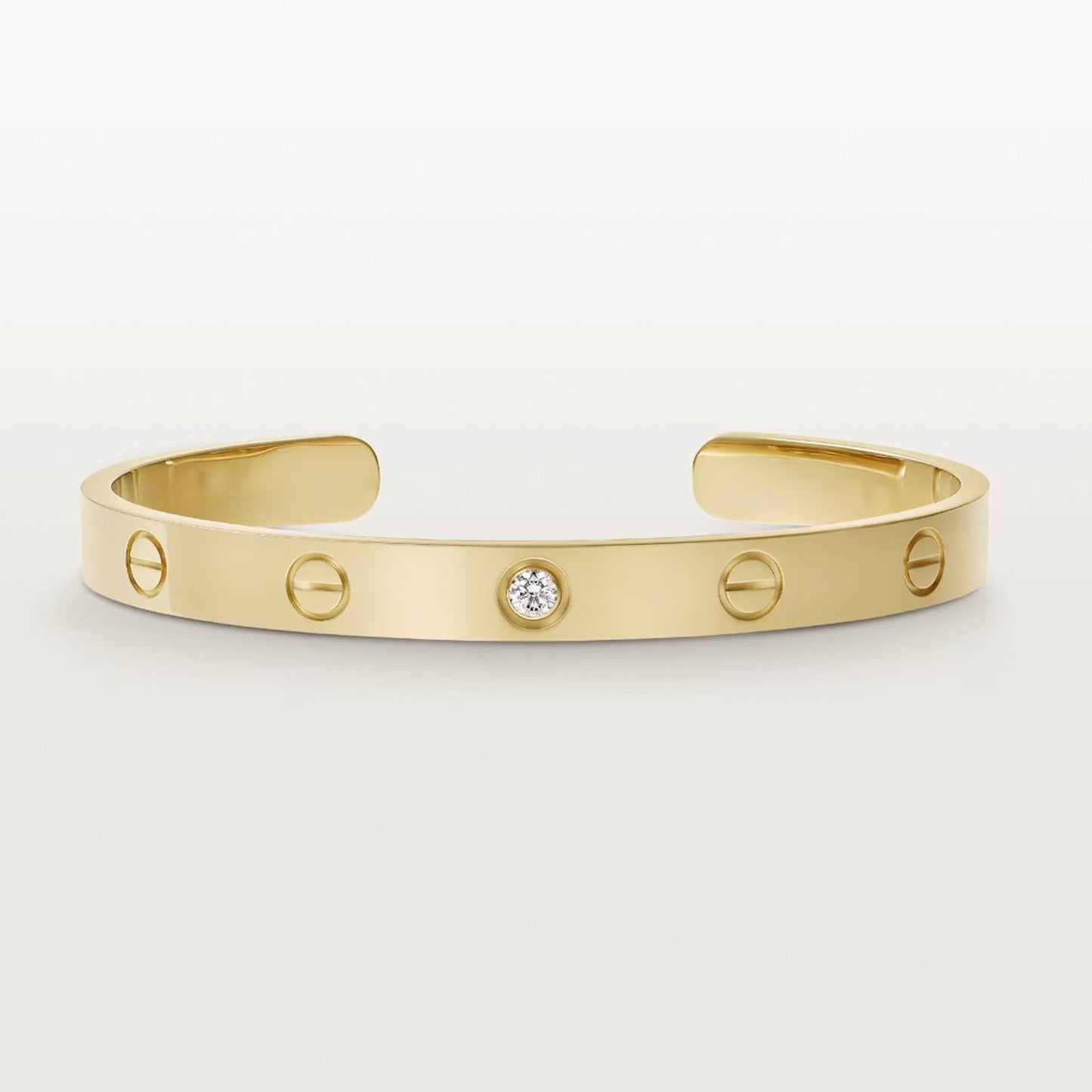 [CiCi]LOVE BRACELET 6.1MM 1 DIAMOND OPEN CUFF