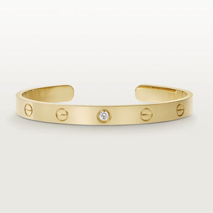 [CiCi]LOVE BRACELET 6.1MM 1 DIAMOND OPEN CUFF