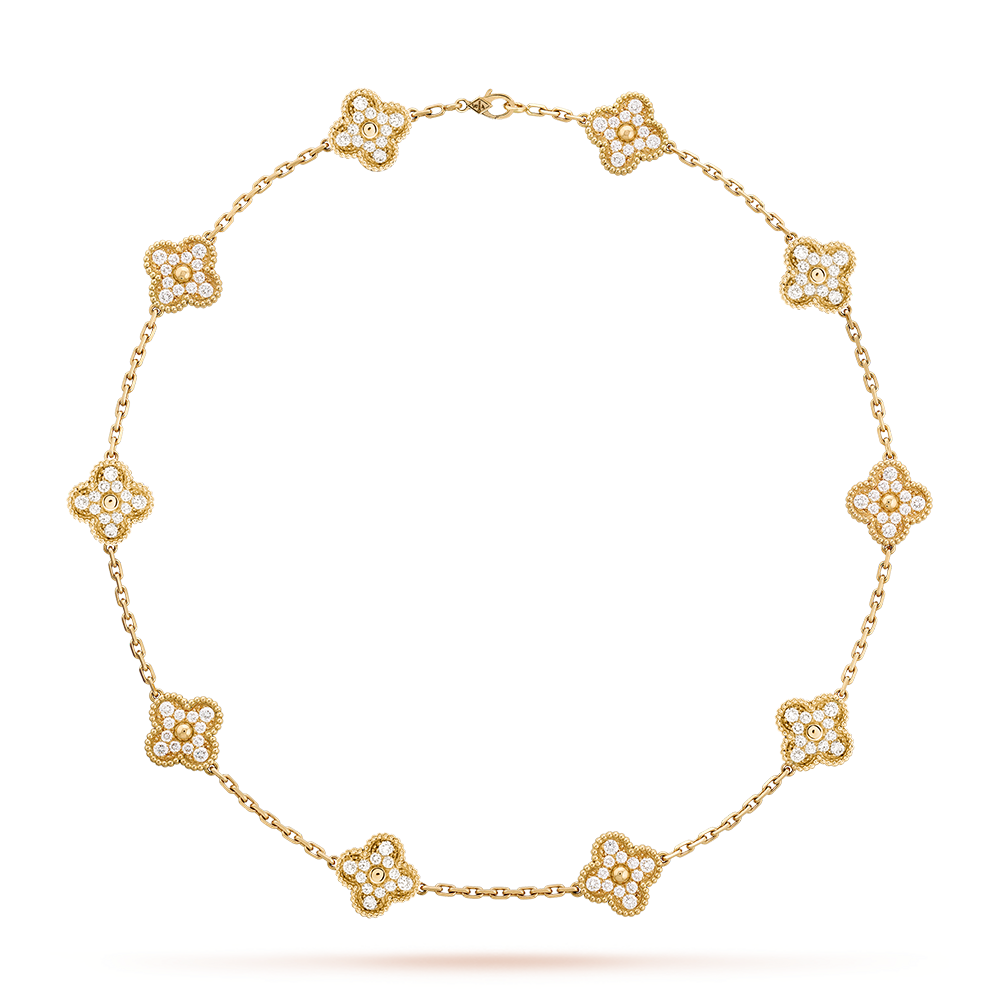 [CiCi]CLOVER 10 MOTIFS DIAMOND NECKLACE