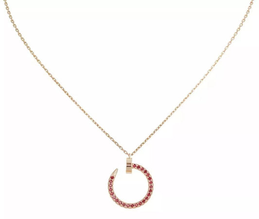 [CiCi]JUSTE NECKLACE GOLD RED DIAMONDS