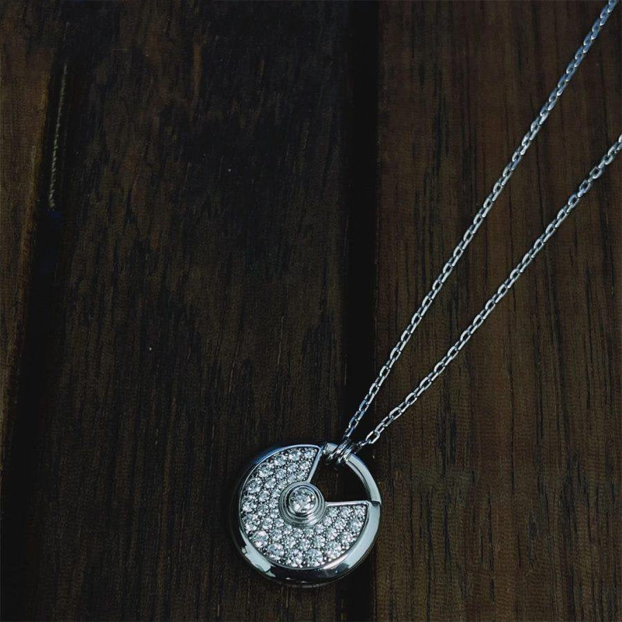 [CiCi]AMULETTE SILVER FULL DIAMOND NECKLACE