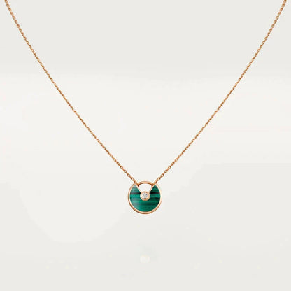 [CiCi]AMULETTE ROSE GOLD MALACHITE NECKLACE