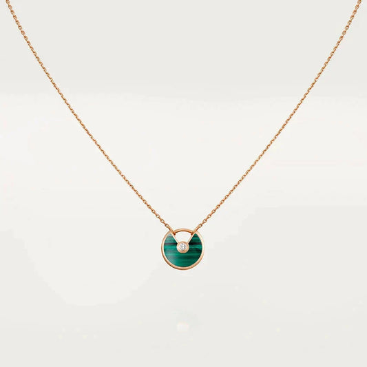 [CiCi]AMULETTE ROSE GOLD MALACHITE NECKLACE