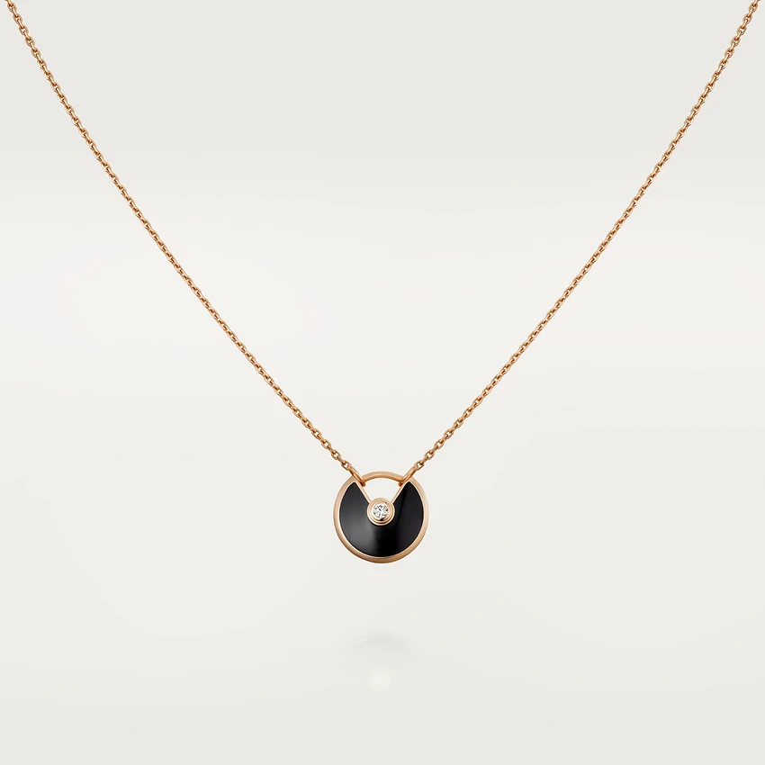 [CiCi]AMULETTE ROSE GOLD ONYX NECKLACE