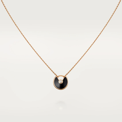 [CiCi]AMULETTE ROSE GOLD ONYX NECKLACE