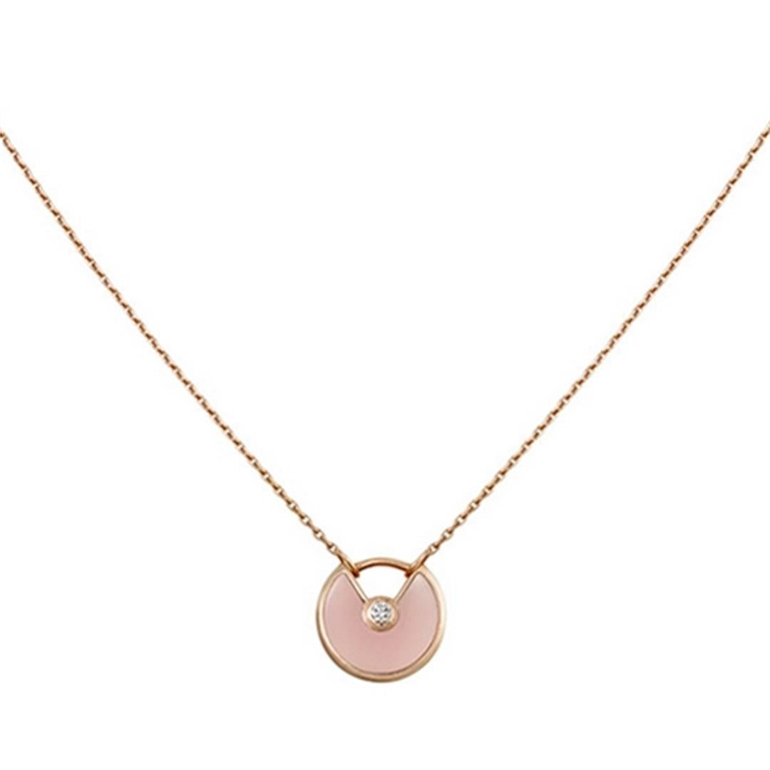 [CiCi]AMULETTE ROSE GOLD PINK MOP NECKLACE