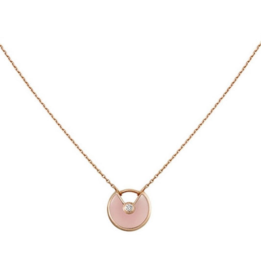 [CiCi]AMULETTE ROSE GOLD PINK MOP NECKLACE