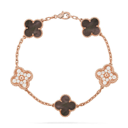 [CiCi] CLOVER 5 MOTIF GRAY MOP BRACELET COLLECTION