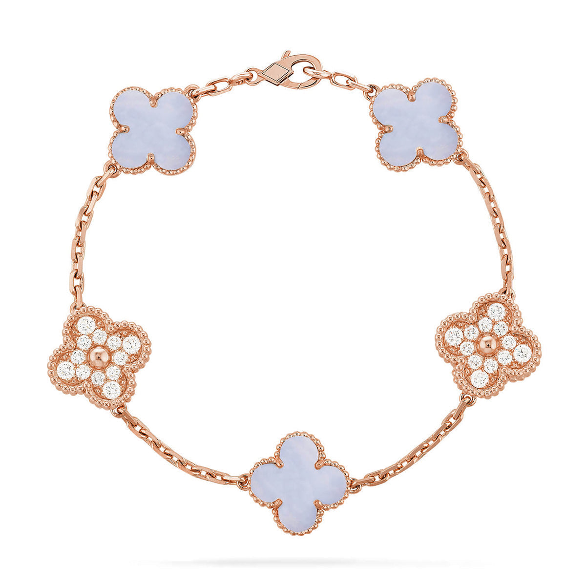 [CiCi] CLOVER 5 MOTIV LILA CHALCEDON ARMBAND KOLLEKTION