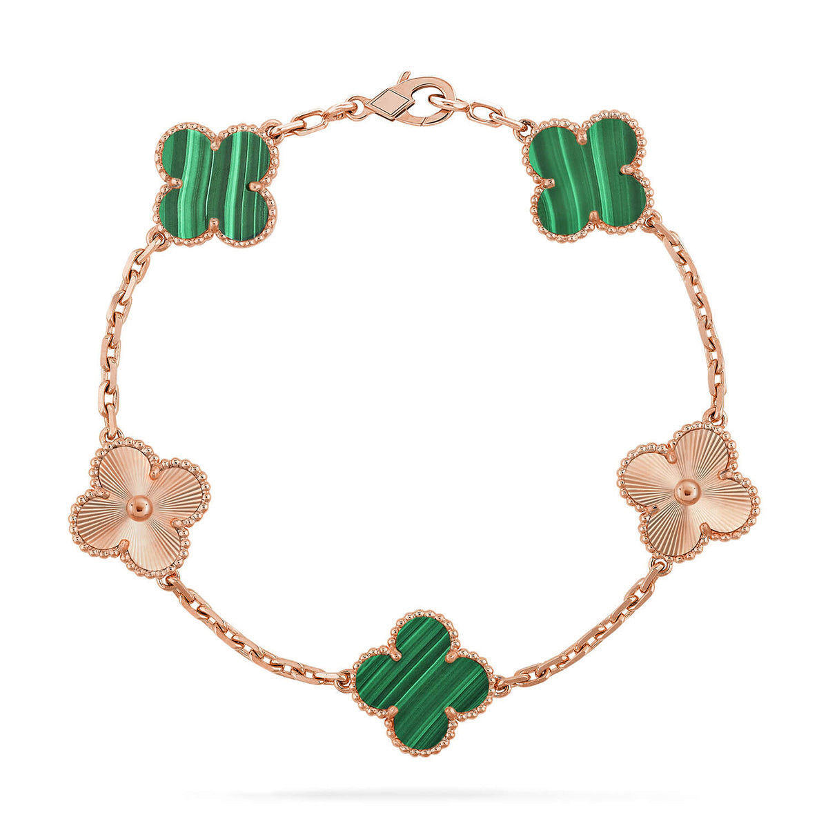[CiCi] CLOVER 5 MOTIF MALACHITE BRACELET COLLECTION