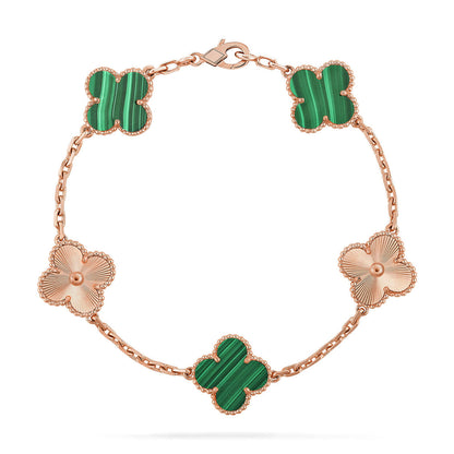 [CiCi] CLOVER 5 MOTIF MALACHITE BRACELET COLLECTION