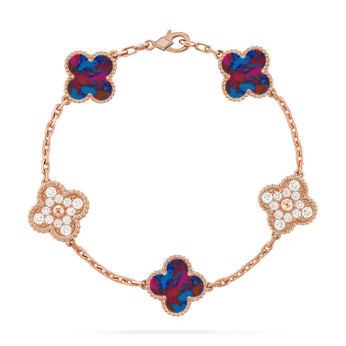 [CiCi]CLOVER 5 MOTIF COLOR GEMSTONES BRACELET COLLECTION