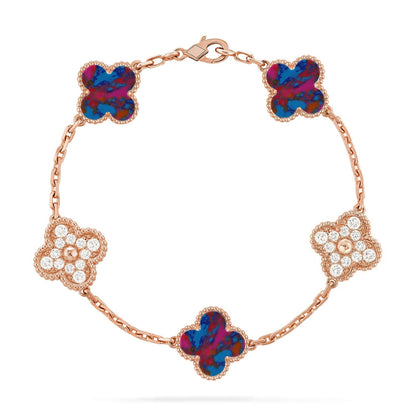 [CiCi]CLOVER 5 MOTIF COLOR GEMSTONES BRACELET COLLECTION