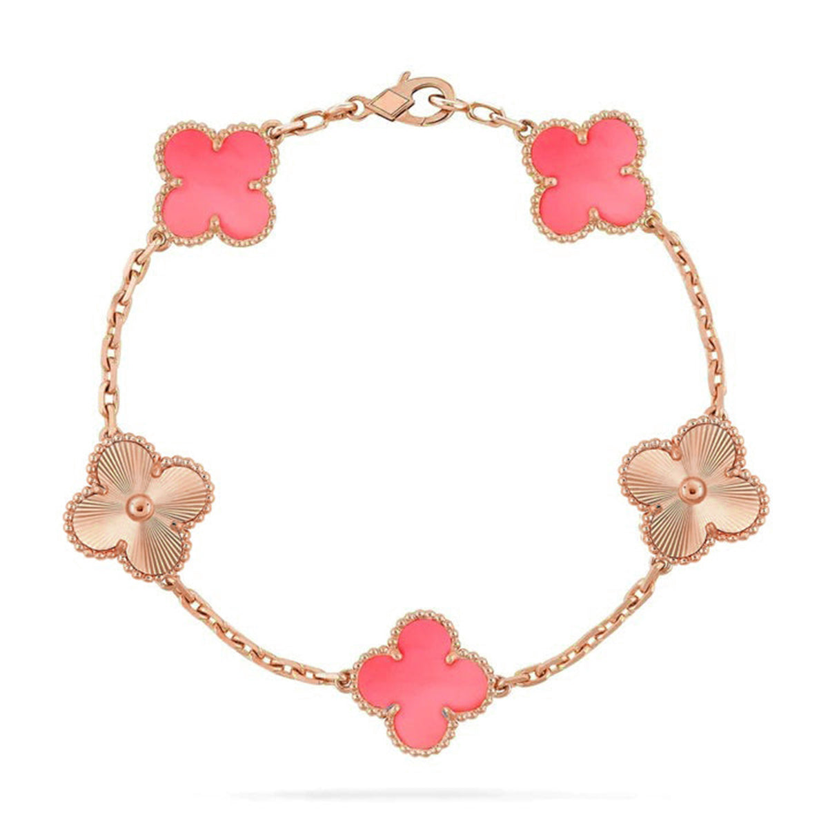 [CiCi] CLOVER 5 MOTIFS  PINK MOP BRACELET COLLECTION