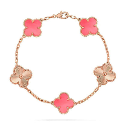 [CiCi] CLOVER 5 MOTIFS  PINK MOP BRACELET COLLECTION