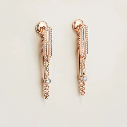 [CiCi]CHAINE CHAOS DIAMOND DROP EARRINGS