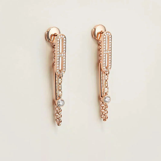 [CiCi]CHAINE CHAOS DIAMOND DROP EARRINGS