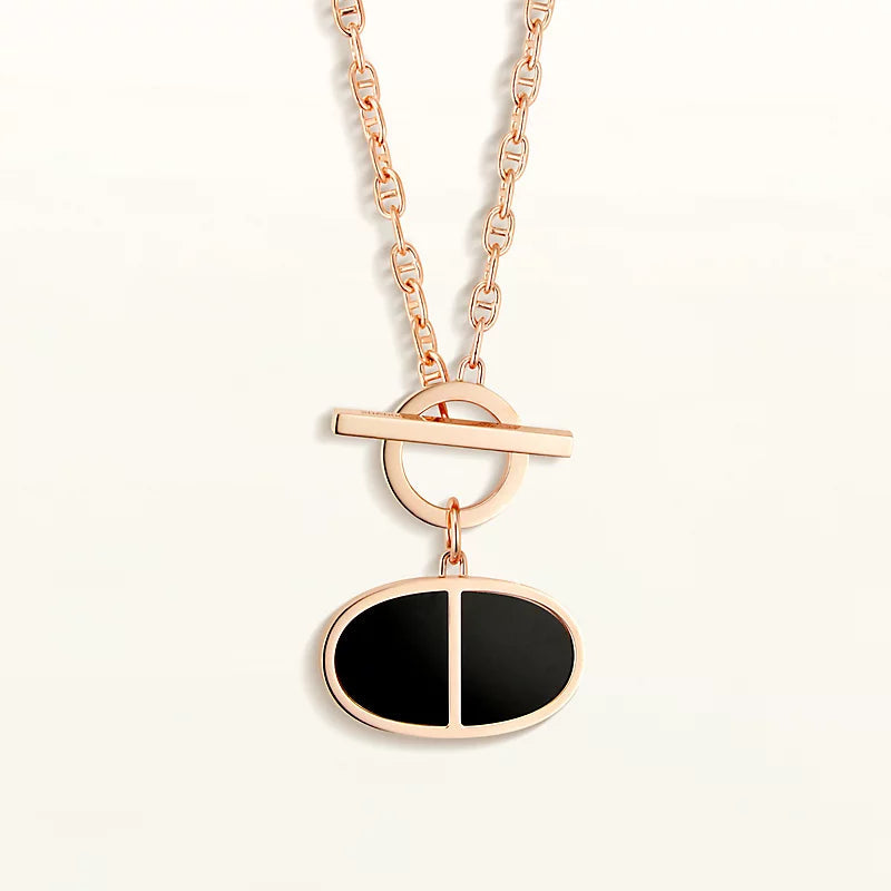 [CiCi]CHAINE VERSO BLACK CERAMIC NECKLACE