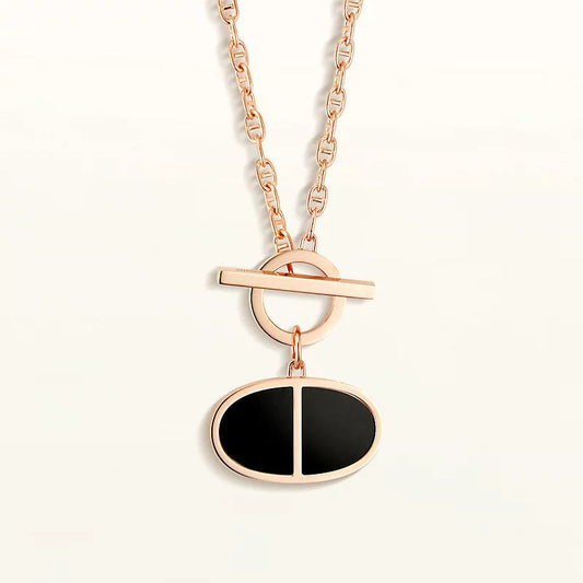 [CiCi]CHAINE VERSO BLACK CERAMIC NECKLACE