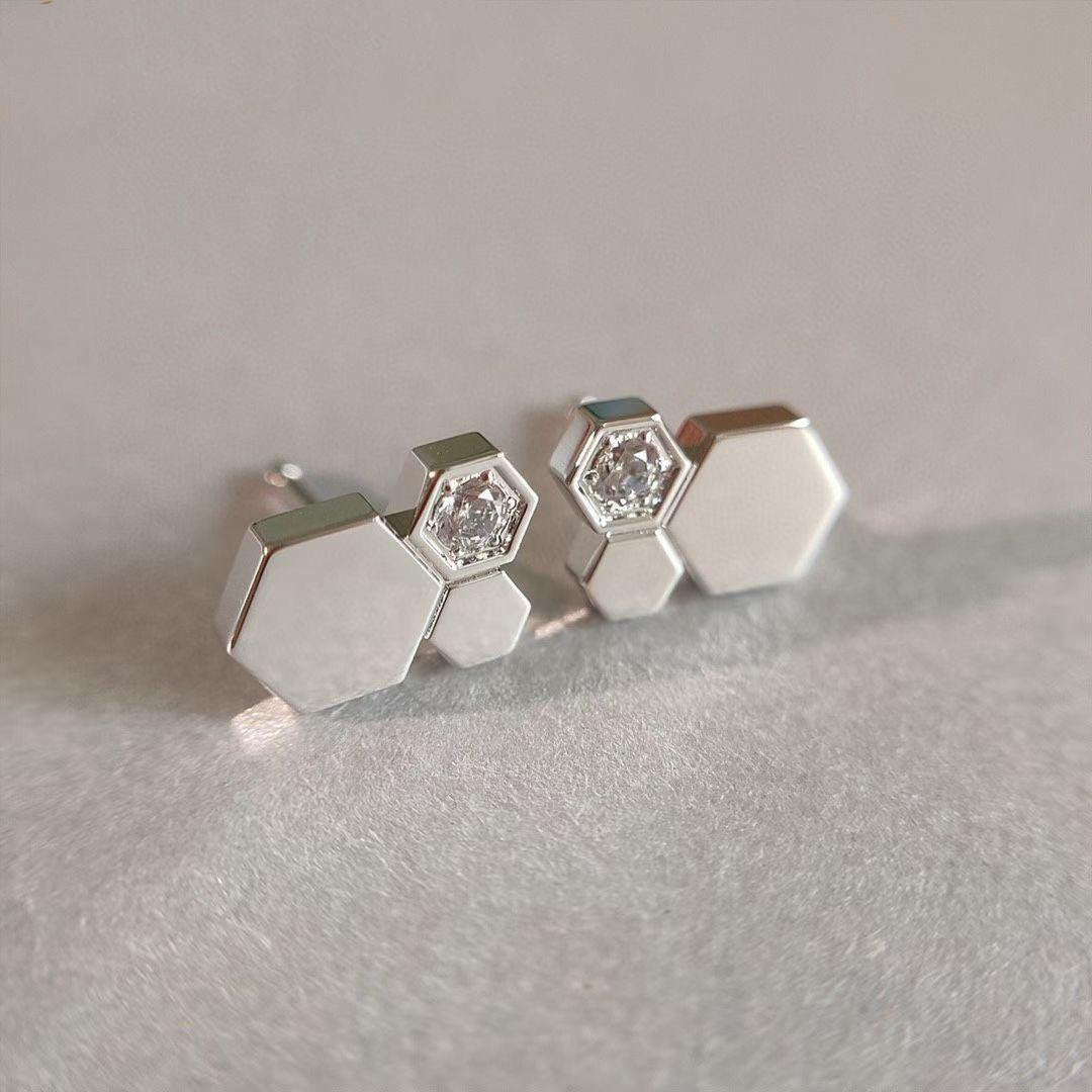 [CiCi]BEE LOVE SILVER DIAMOND EARRINGS