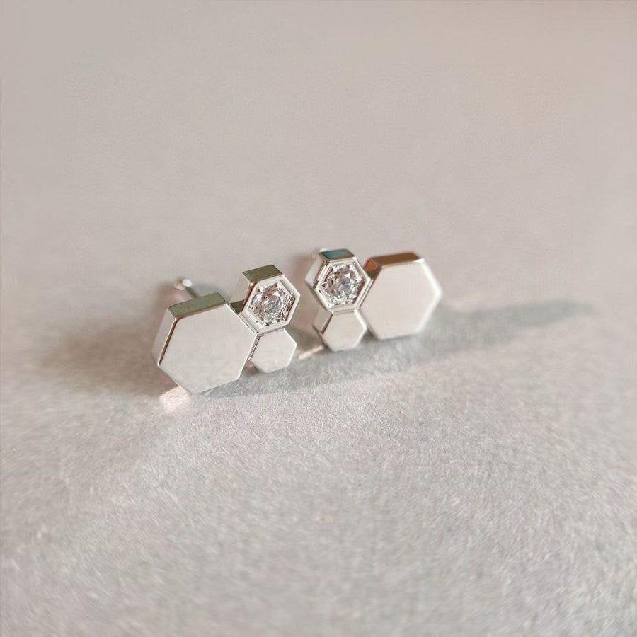 [CiCi]BEE LOVE SILVER DIAMOND EARRINGS