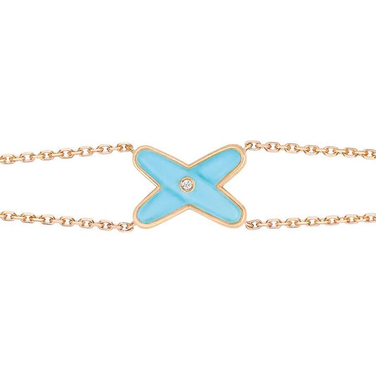 [CiCi]JEUX BRACELET TURQUOISE PINK GOLD 1 DIAMOND