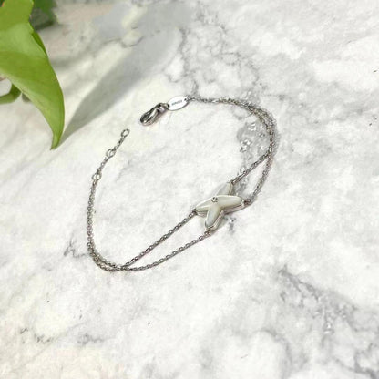 [CiCi]JEUX BRACELET WHITE MOP SILVER 1 DIAMOND