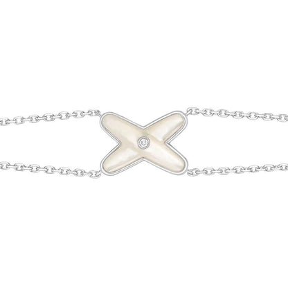 [CiCi]JEUX BRACELET WHITE MOP SILVER 1 DIAMOND
