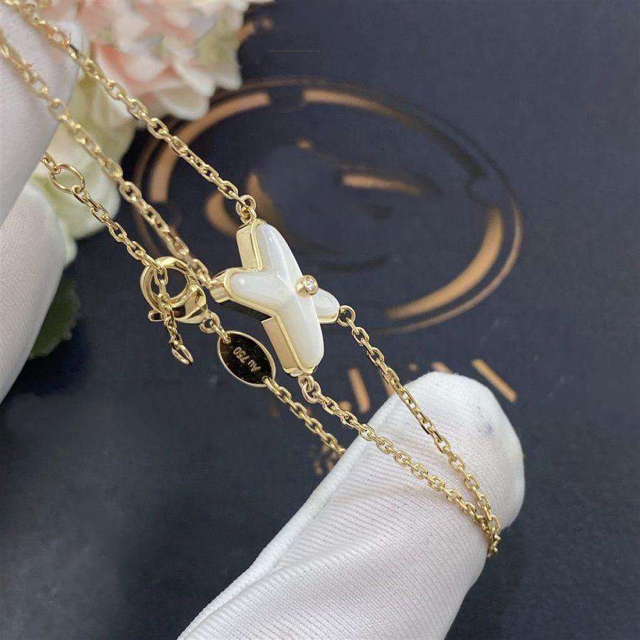[CiCi]JEUX BRACELET WHITE MOP GOLD 1 DIAMOND