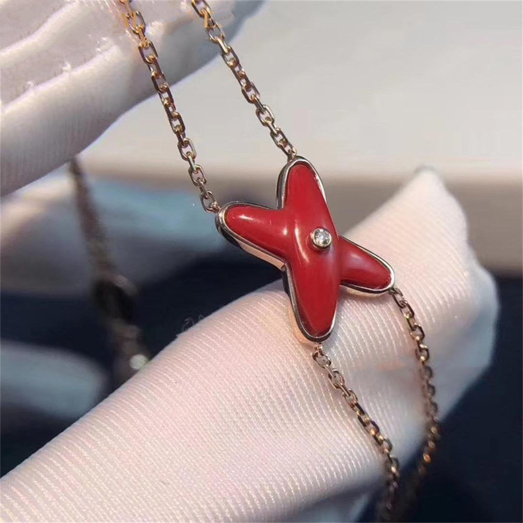 [CiCi]JEUX BRACELET CARNELIAN PINK GOLD 1 DIAMOND